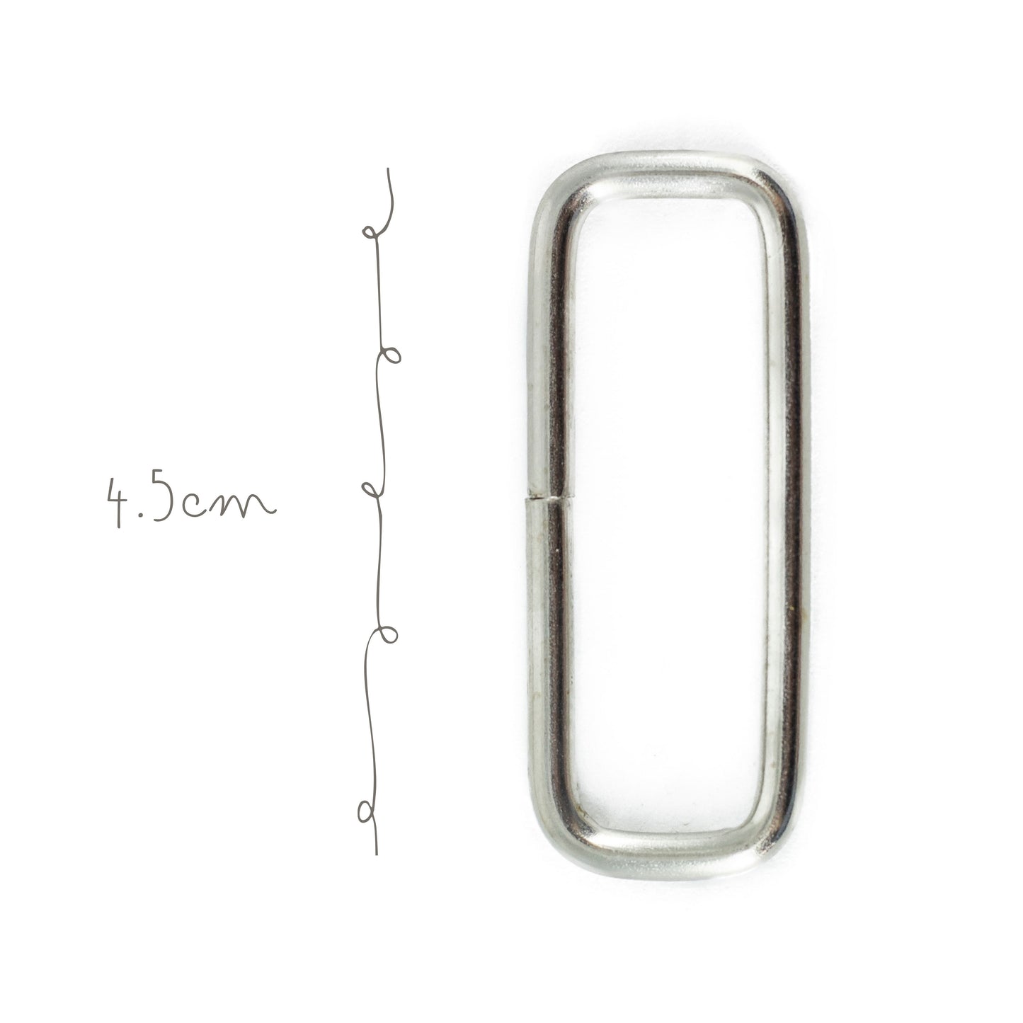 Eslabon Rectangular Metal 1.7x4.5cm Niquel