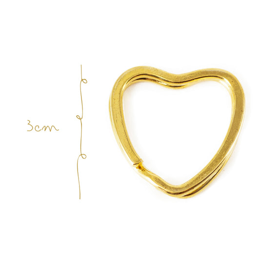 Argolla Llavero en Corazón Oro amarillo