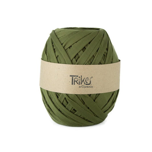 Trapillo Pluma Plano Pol 2.5cm verde Olivo