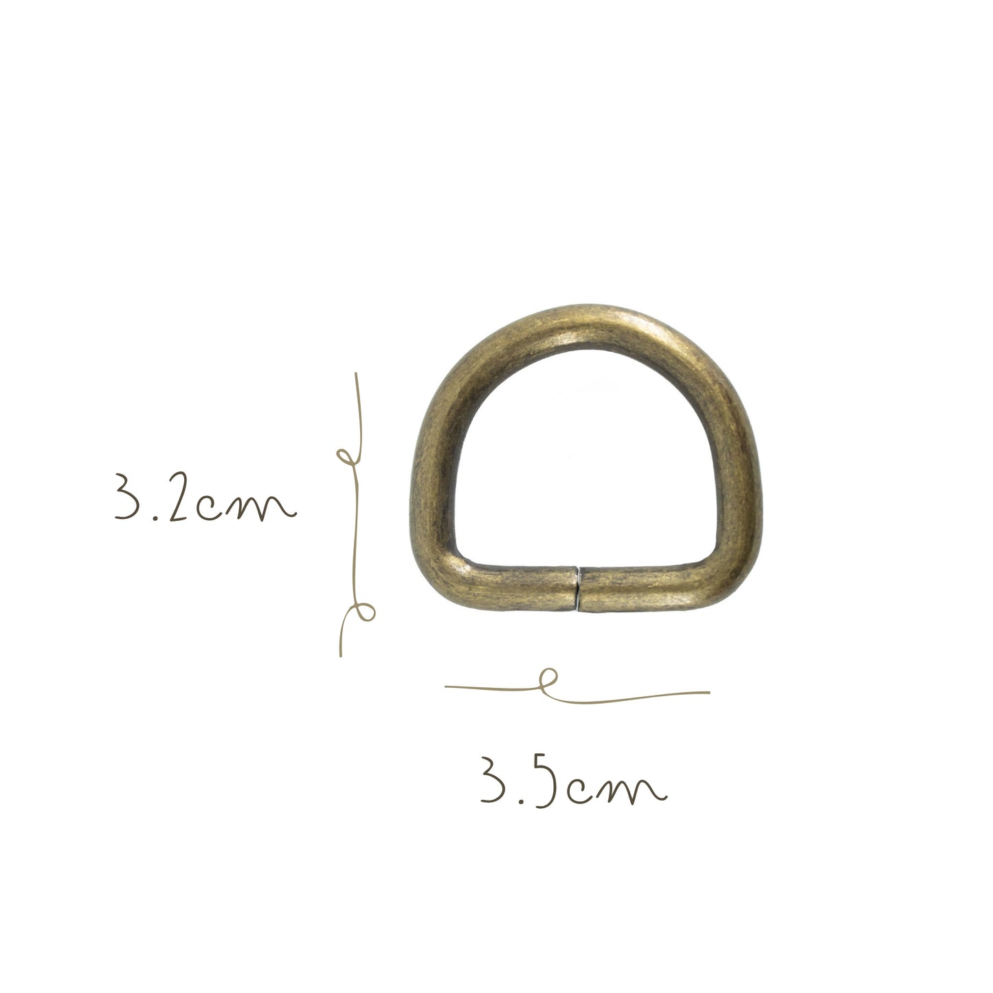 Argolla Medio Círculo 3.5 X 3.2cm Oro Viejo
