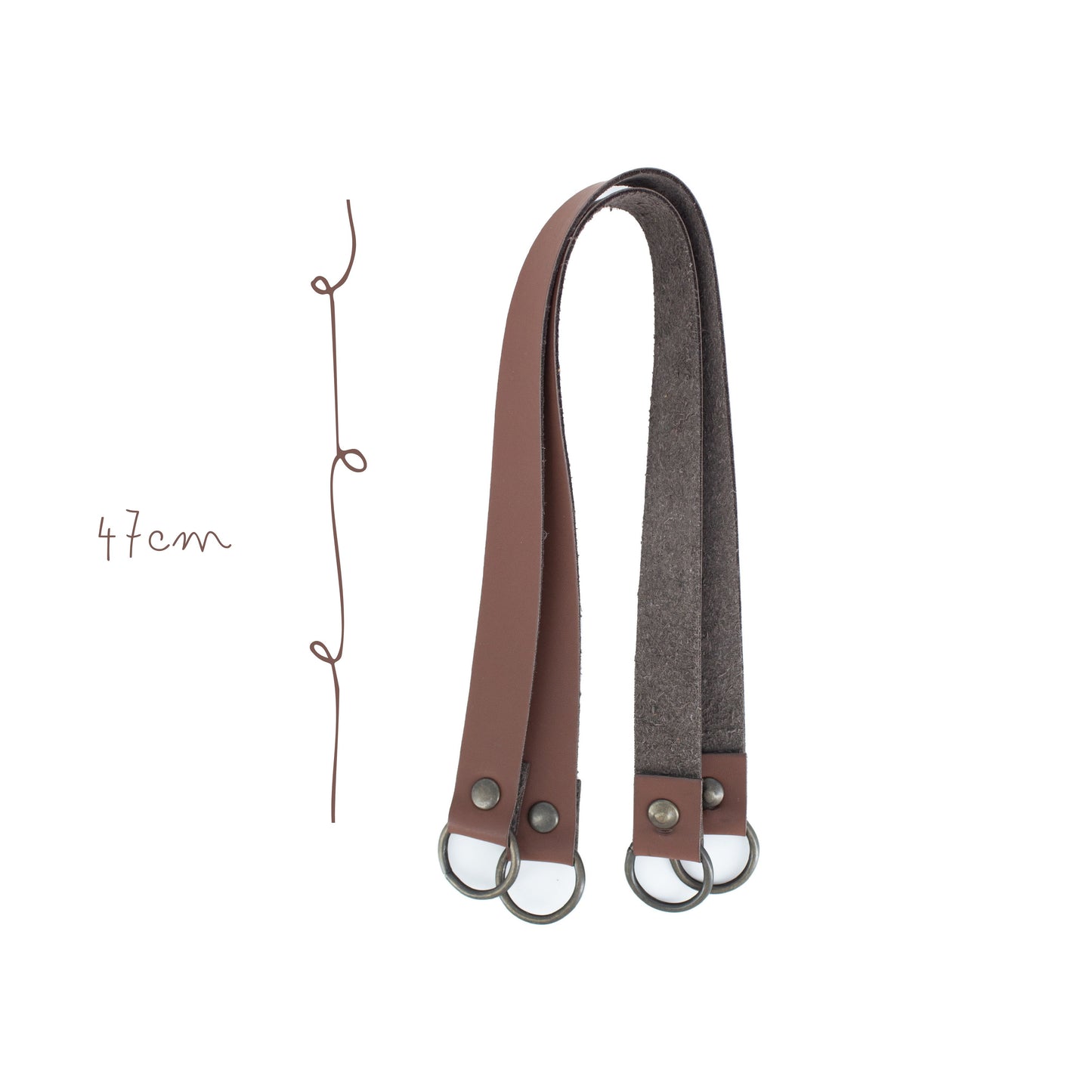 Asa 47cm Imit piel c/argolla Cafe