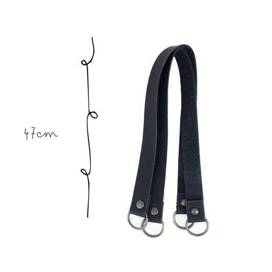 Asa 47cm Imit piel c/argolla Negro