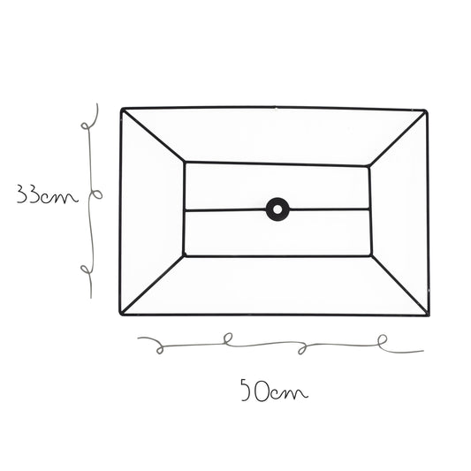 Base Lampara Rectangular 50x33cm Negra