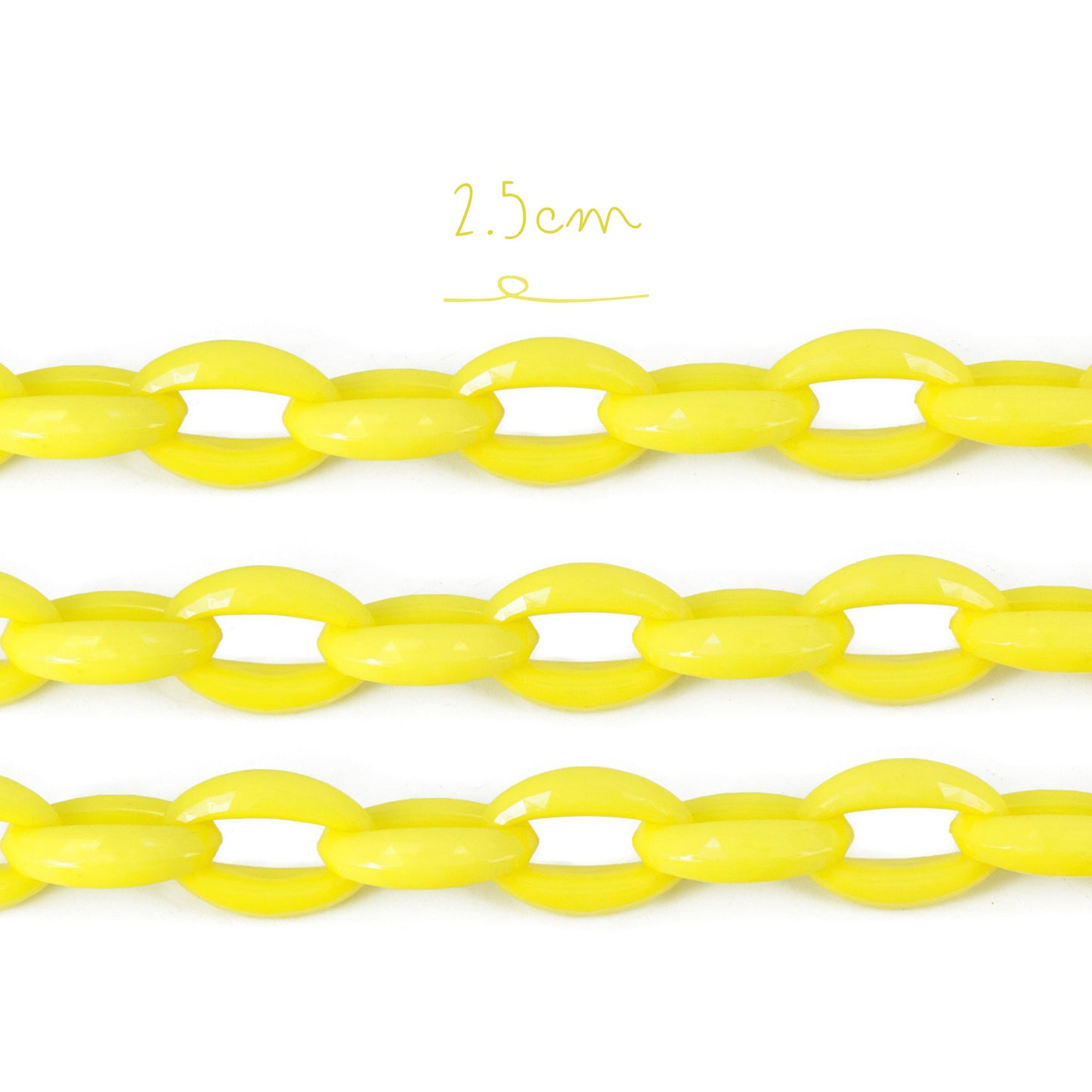 Cadena Acrílica Eslabón 2.6cm Amarillo