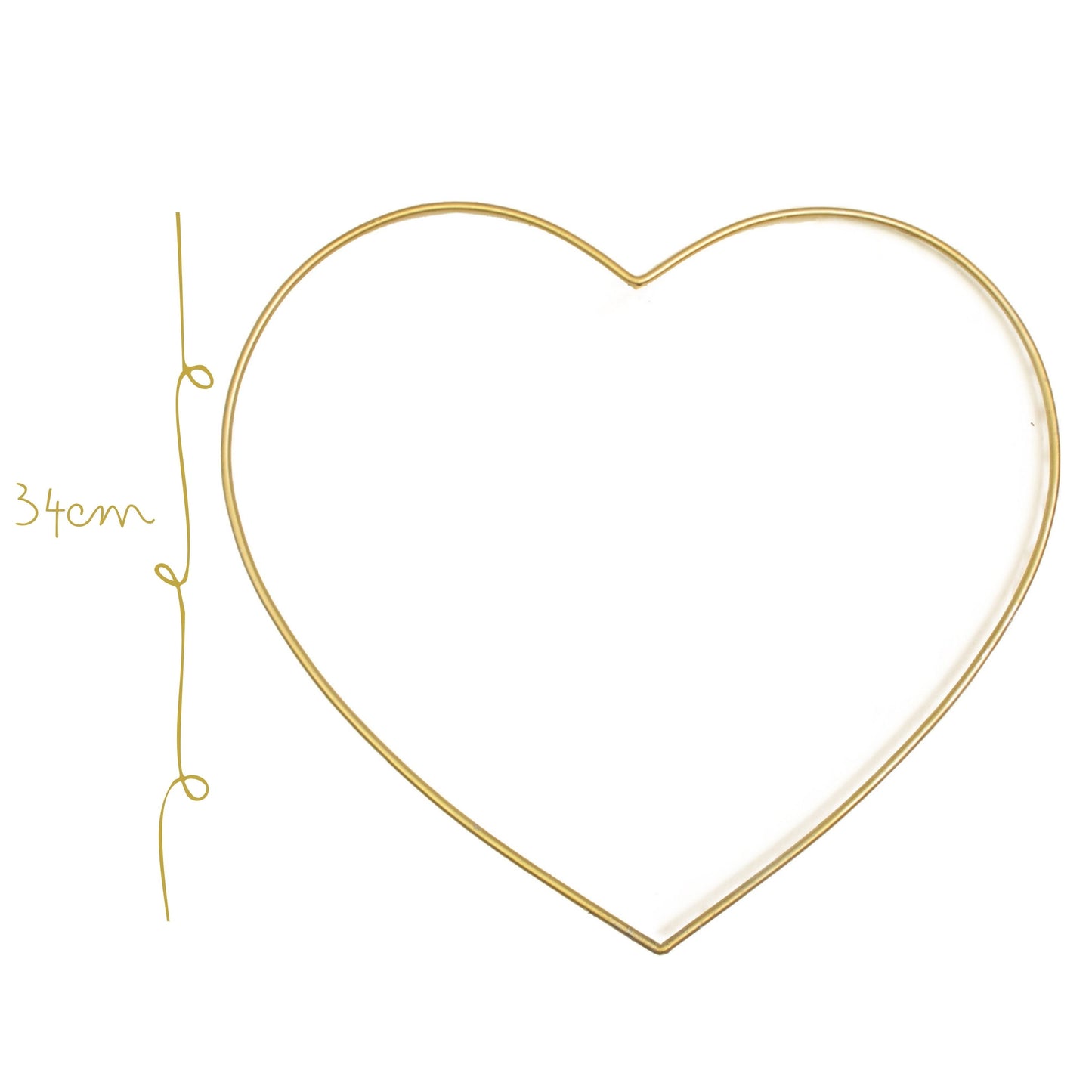 Corazon de Metal Dorado Grande 34cm