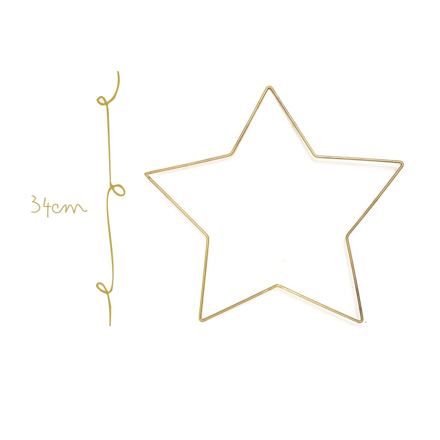 Estrella de Metal Dorada 34cm Mediana