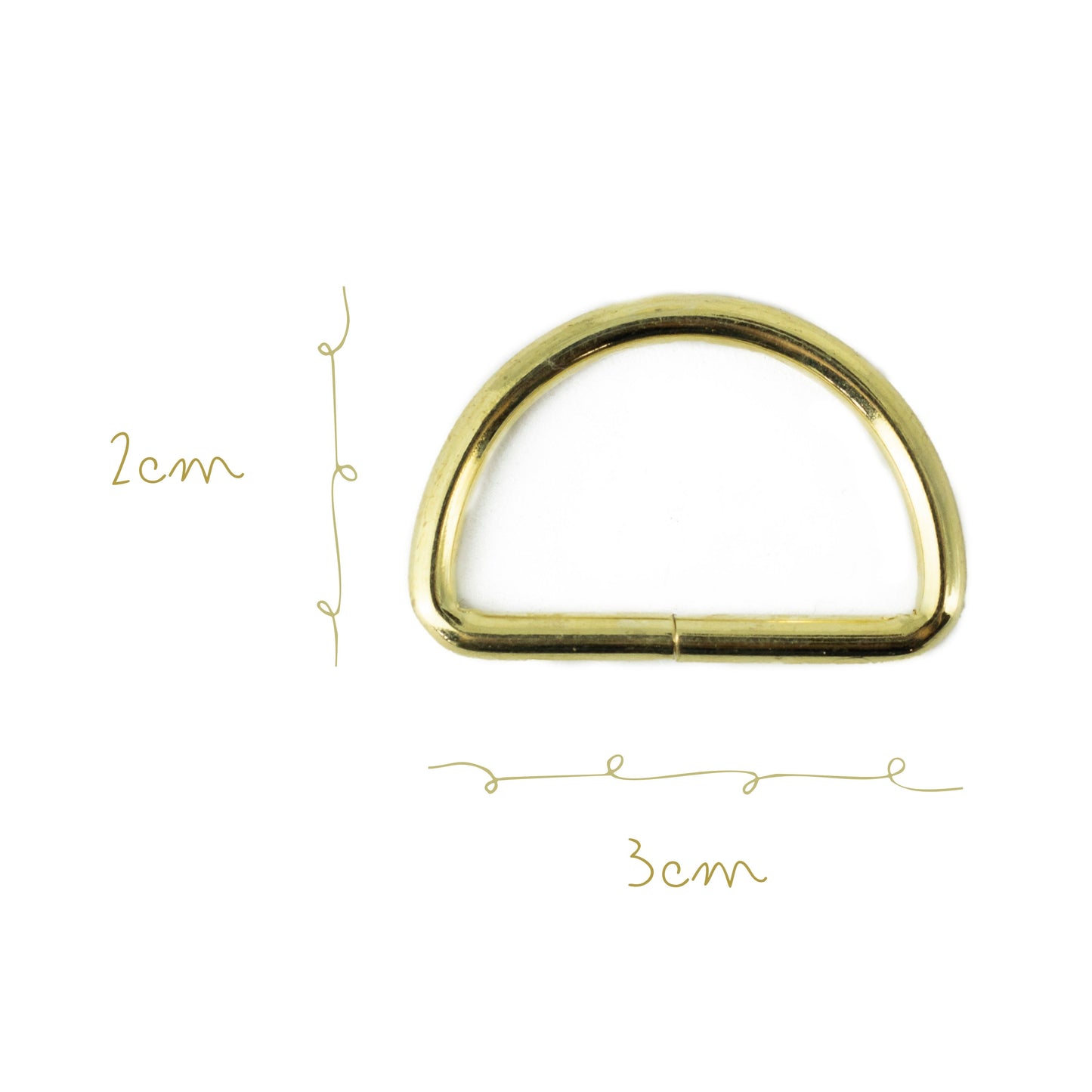 Argolla Medio Círculo Metal 3cm Dorado