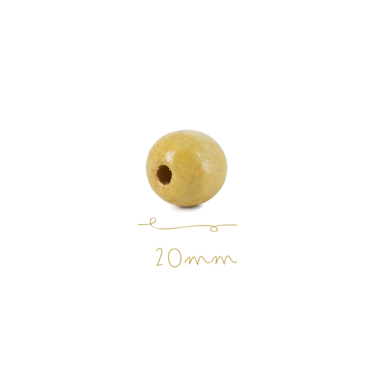 Cuenta de Madera Laca Clara 20mm