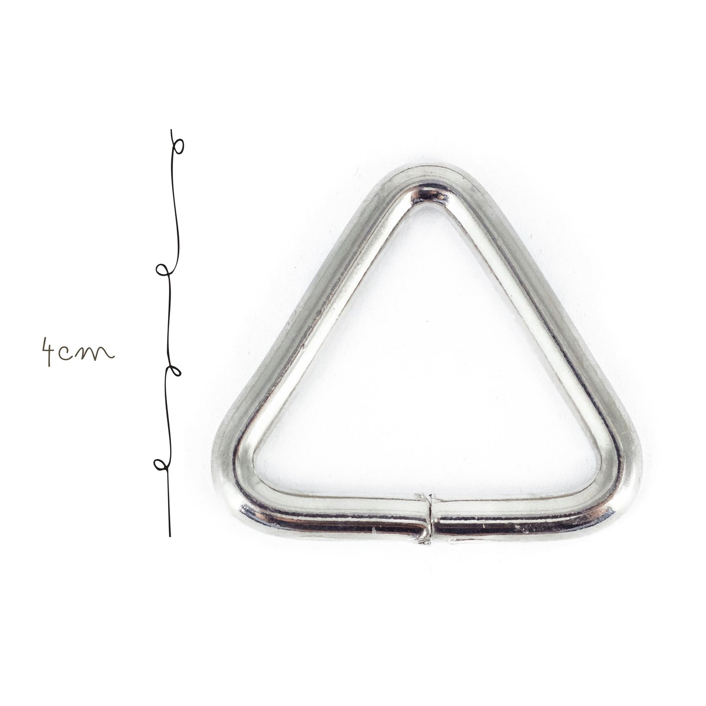 Argolla en triangulo Metal 4cm Niquel