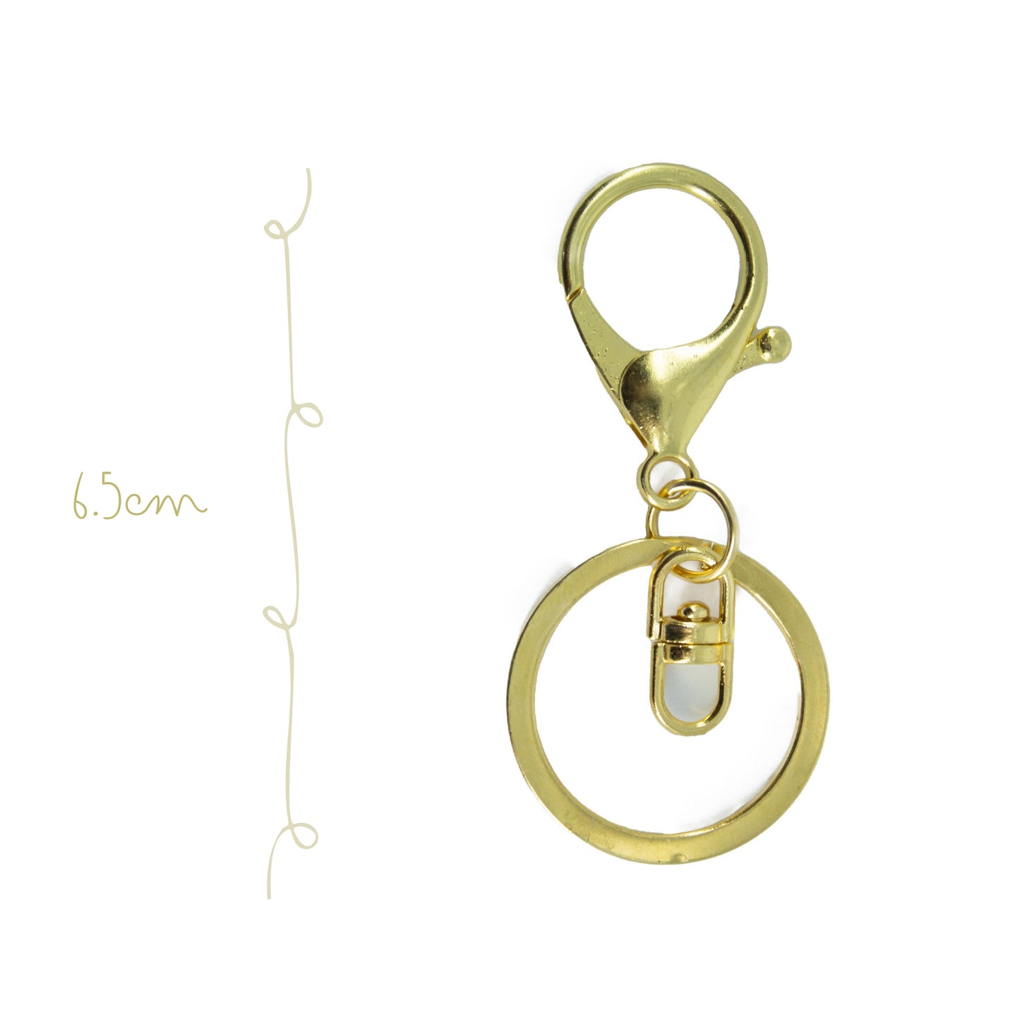 Bandola con Argolla de Llavero Oro Amarillo