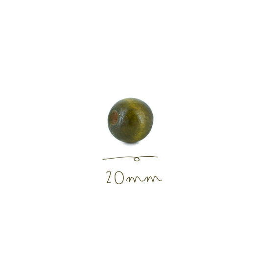 Cuenta de Madera 20mm Verde Seco