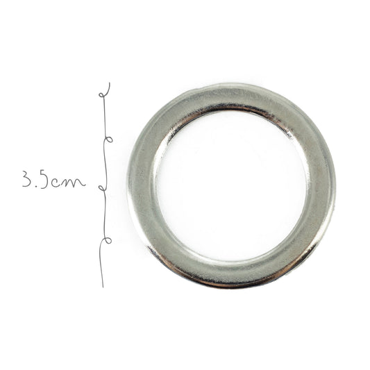Argolla Metal Plana 3.5cm Niquel