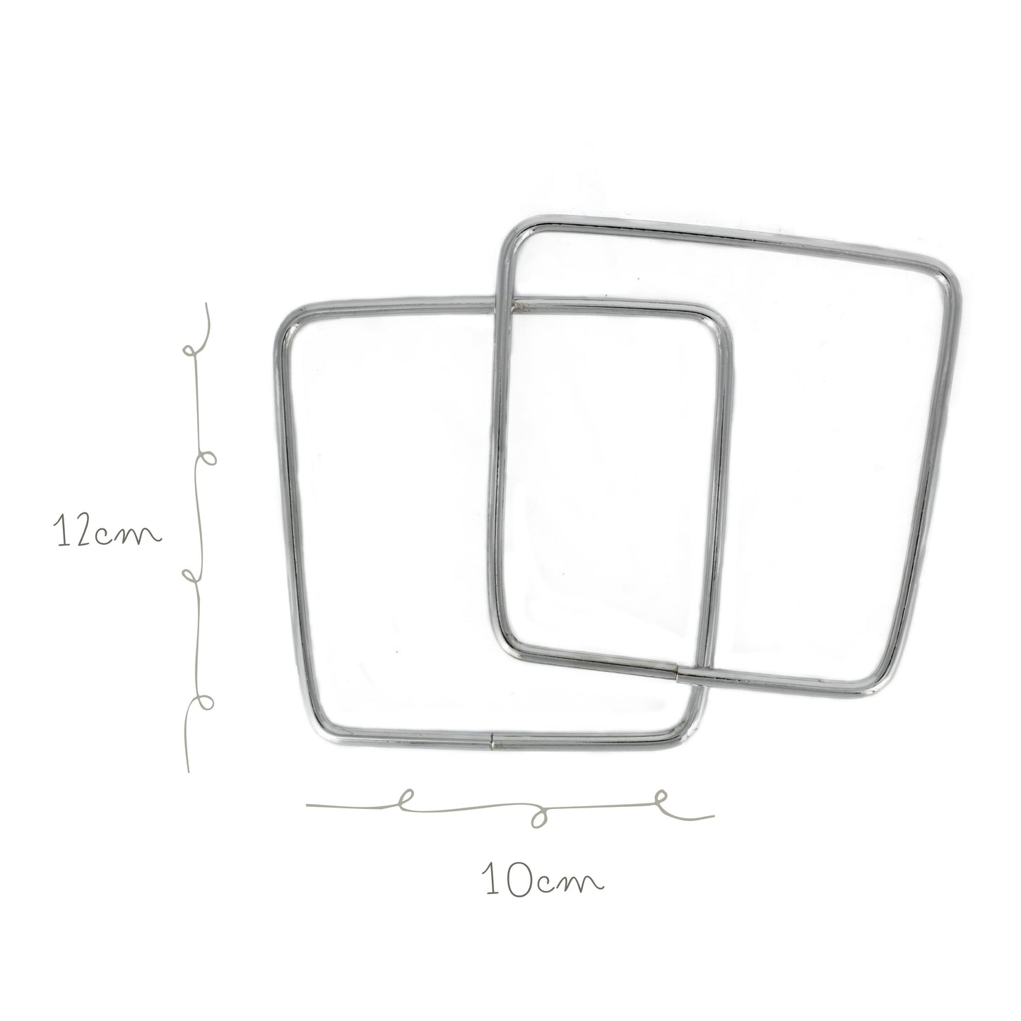 Asas Metal Trapecio 12x12cm Niquel