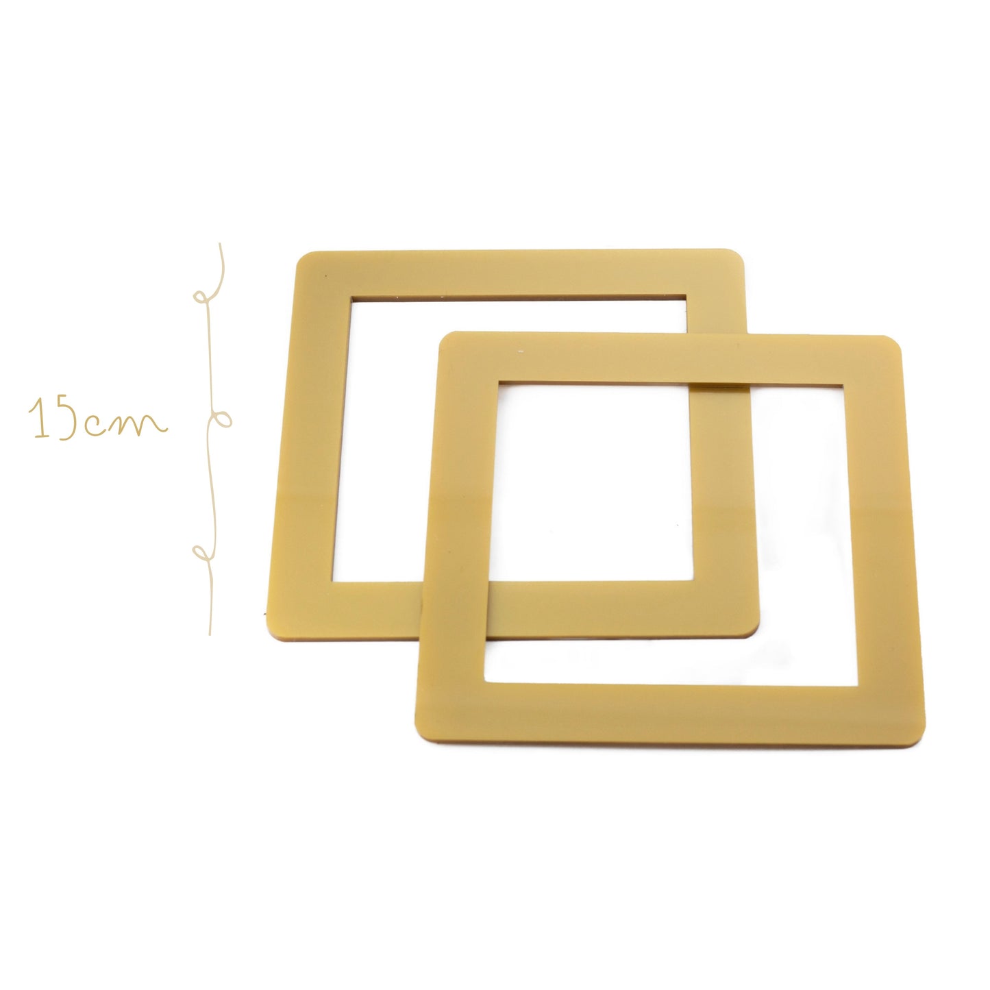 Asas Acrilico Cuadradas 15x15cm Oro