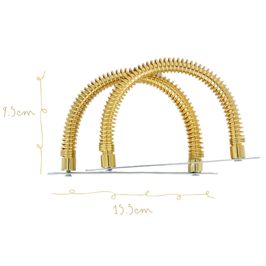 Asas Metal Media Luna Resorte 9.5x15.5 Oro