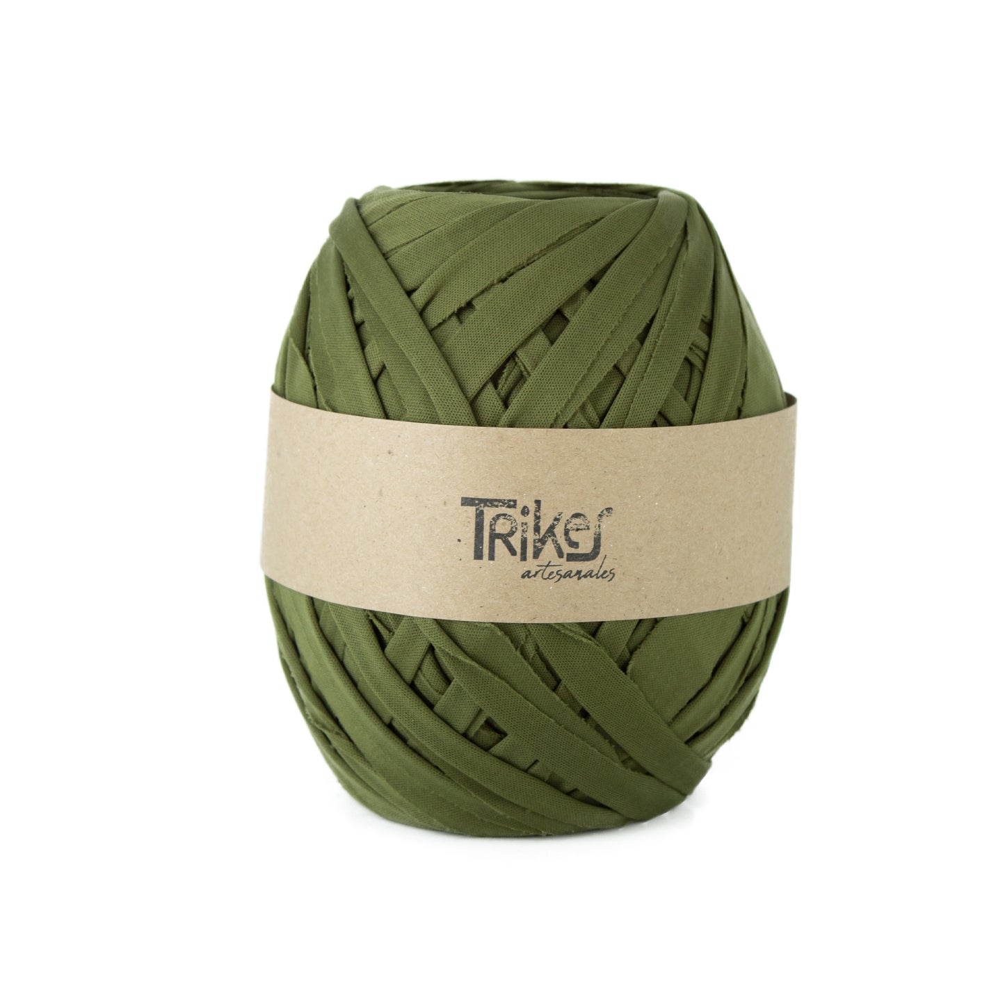 Trapillo Pluma Plano Pol 2.5cm verde Olivo