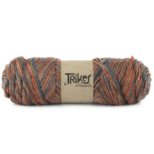 Estambre Acr. Arcoíris Naranja/Gris