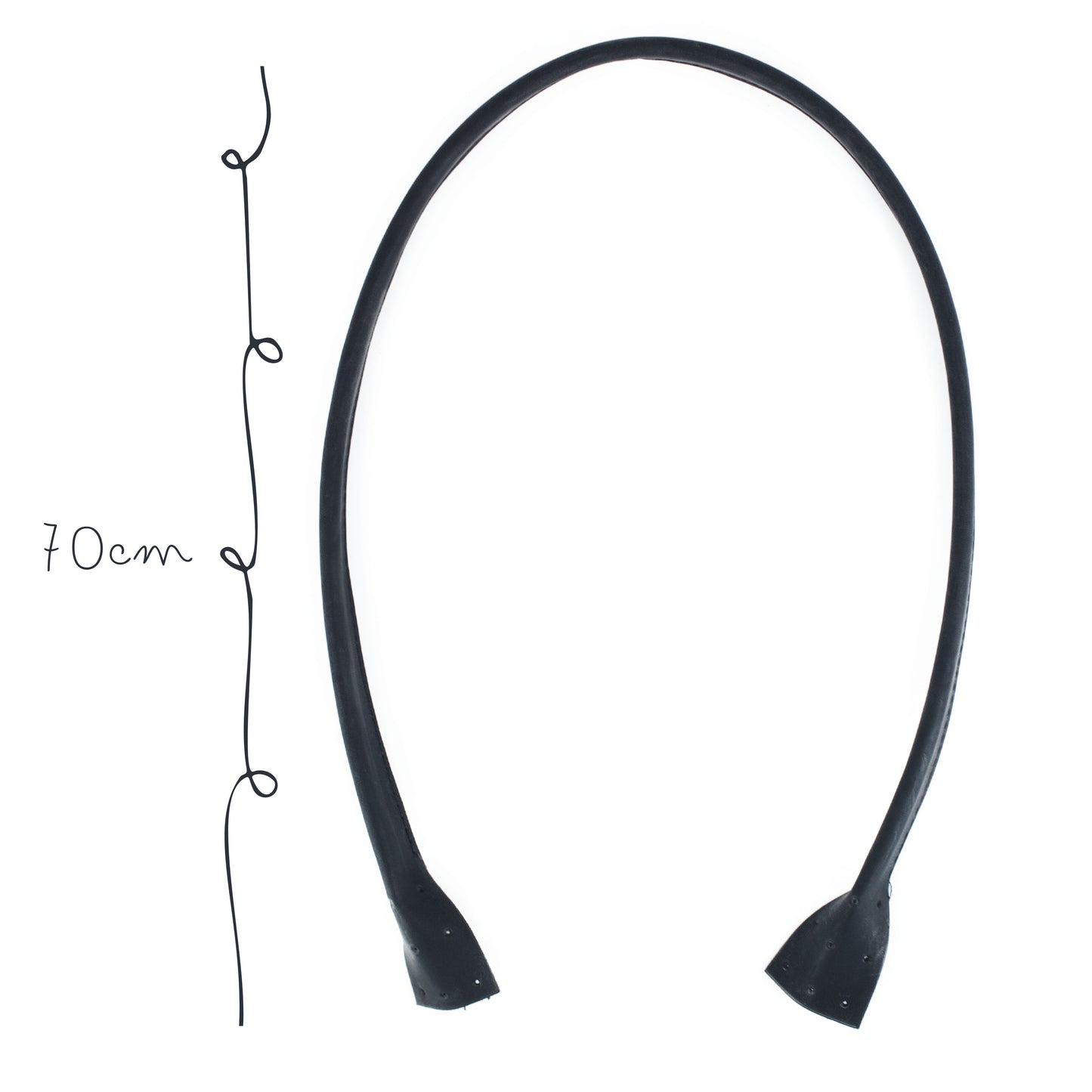 Asa con piola cosida 70cm Negro
