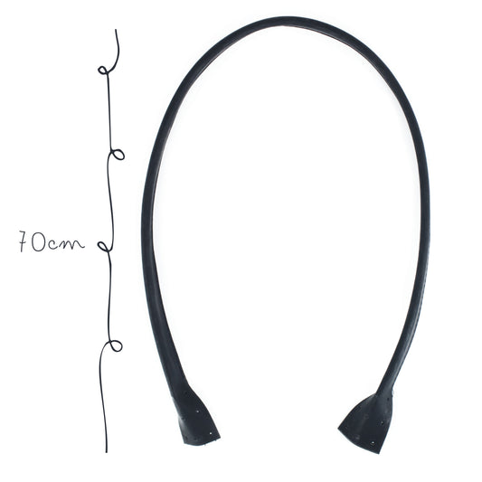 Asa con piola cosida 70cm Negro