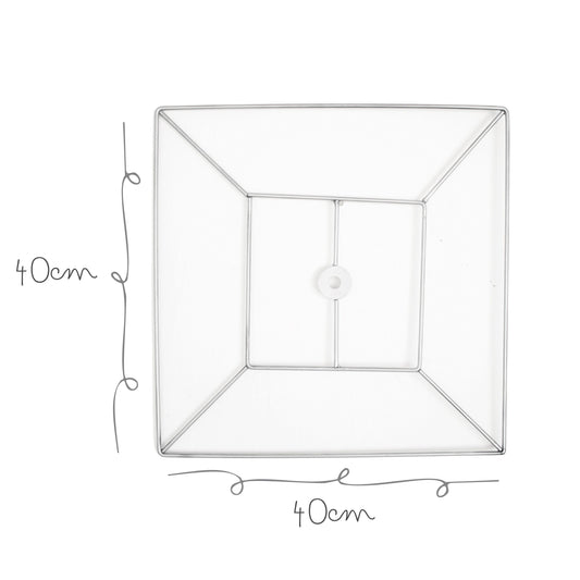 Base Metal Lampara Natural Cuadrada 40x40cm