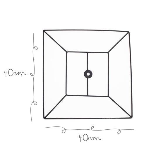 Base Metal Lampara Negra Cuadrada 40x40cm