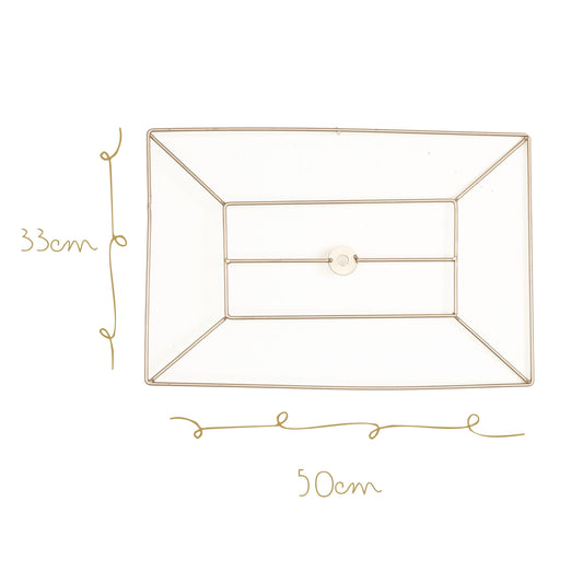 Base Metal Lampara Dorada Cuadrada 40x40cm