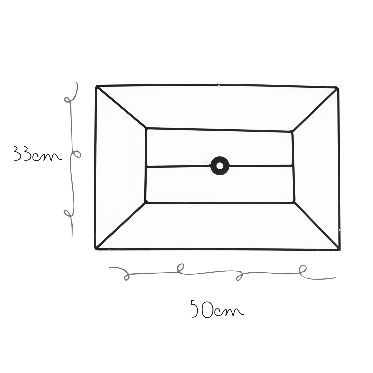 Base Lampara Rectangular 50x33cm Negra