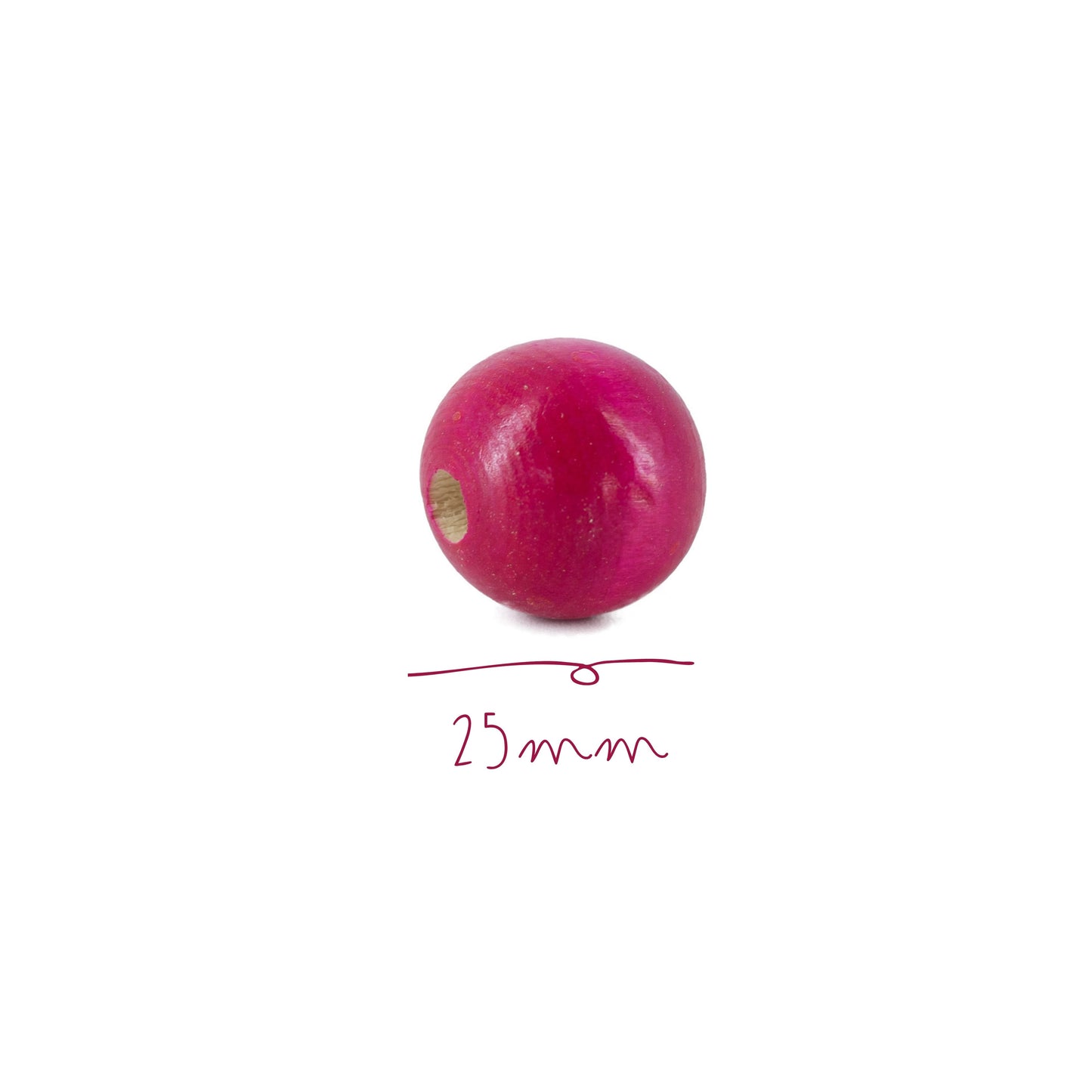Cuenta de Madera 25mm Rosa Mexicano