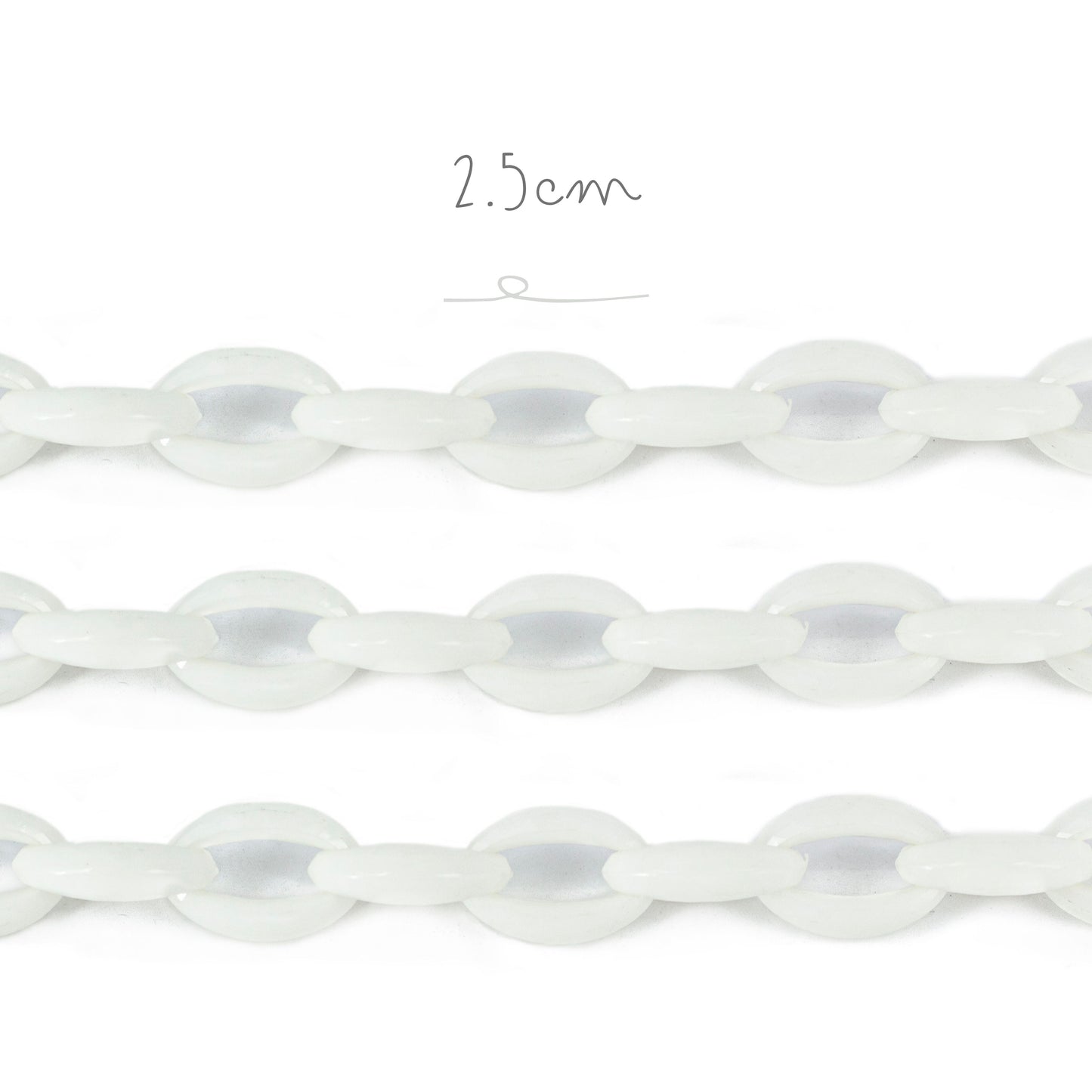 Cadena Acrílica Eslabón 2.6cm Blanco