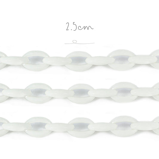 Cadena Acrílica Eslabón 2.6cm Blanco