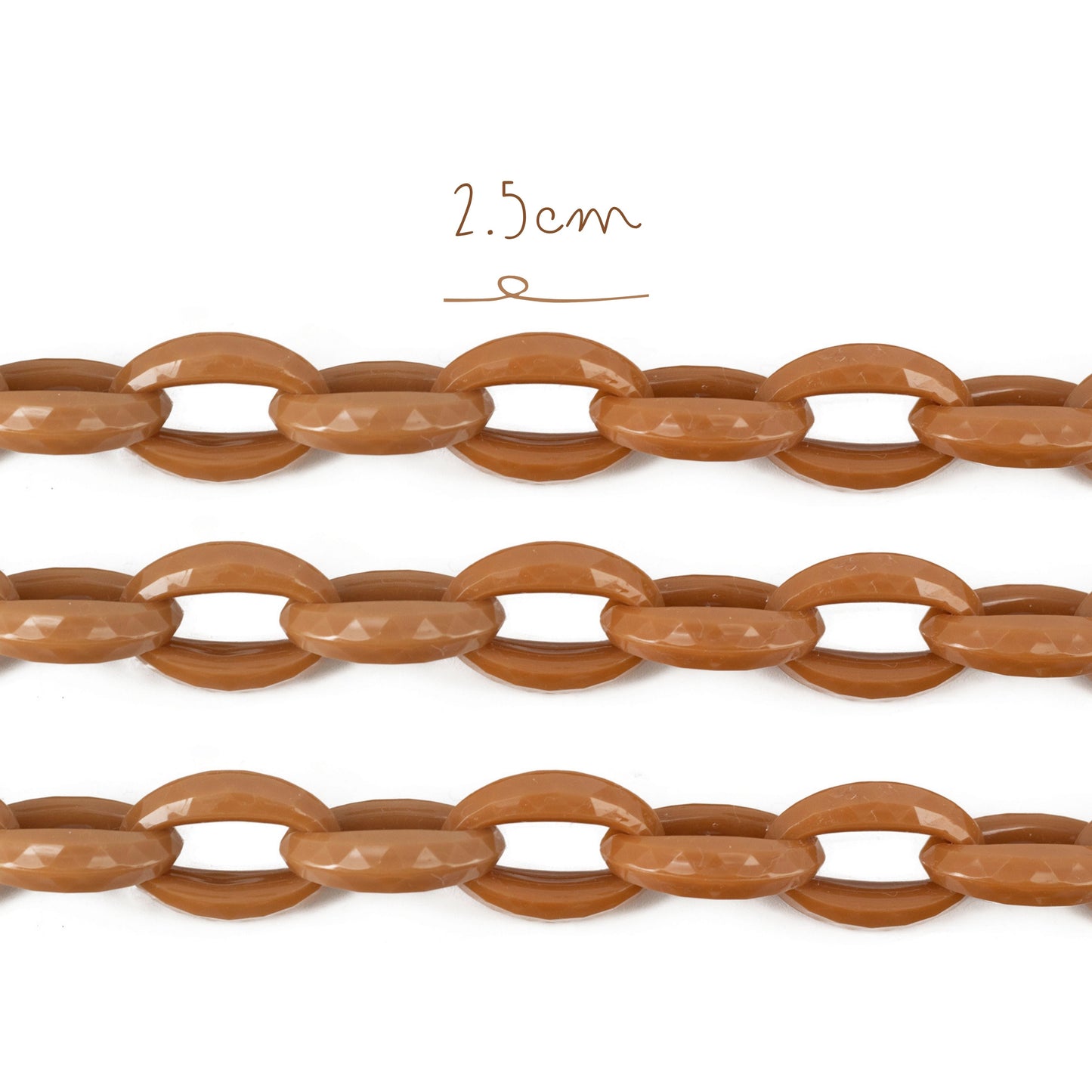 Cadena Acrílica Eslabón 2.6cm Marrón
