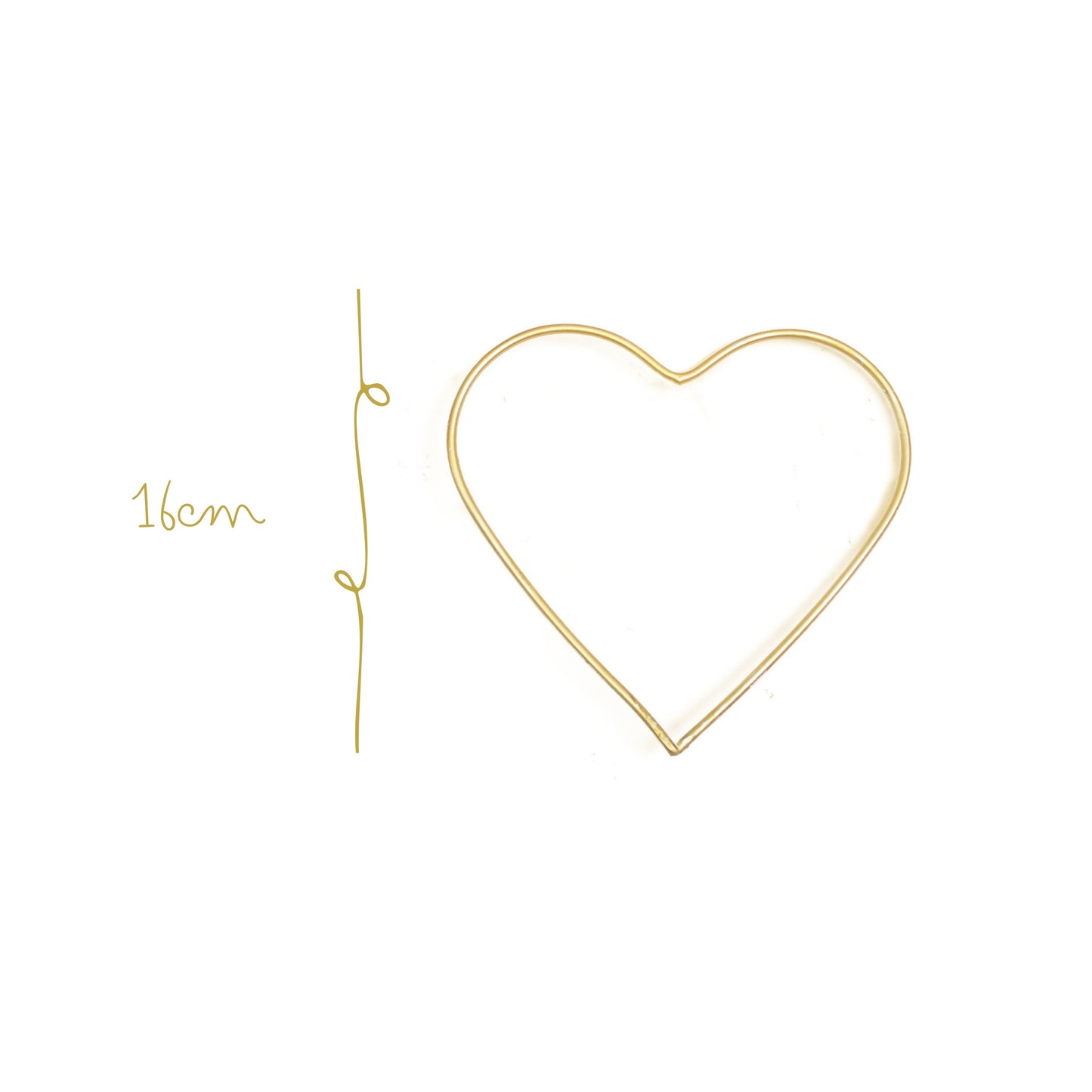 Corazon de Metal Dorado Chico 16cm