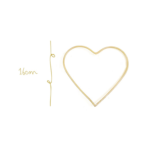 Corazon de Metal Dorado Chico 16cm