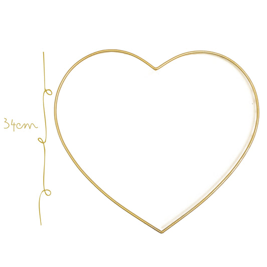 Corazon de Metal Dorado Grande 34cm