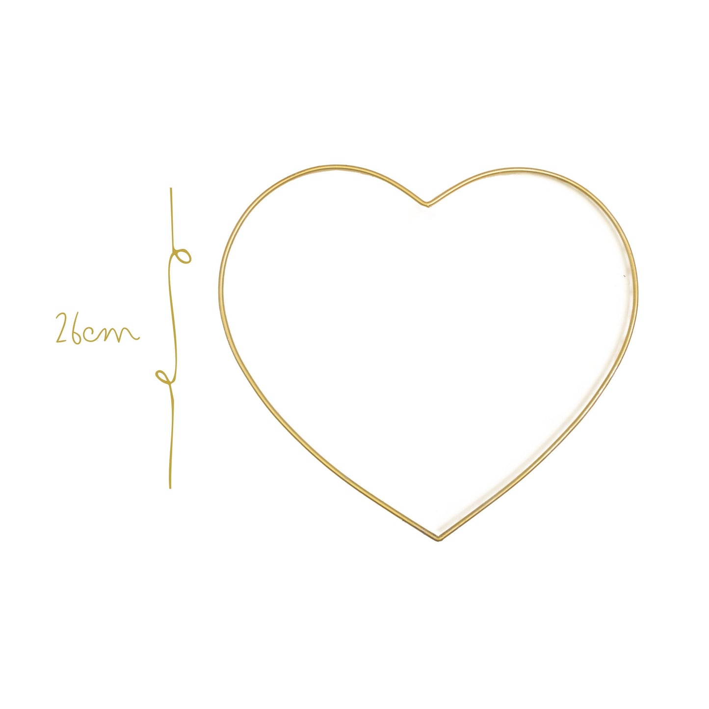 Corazon de Metal Dorado Mediano  26cm