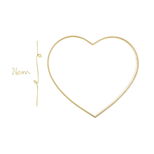 Corazon de Metal Dorado Mediano  26cm