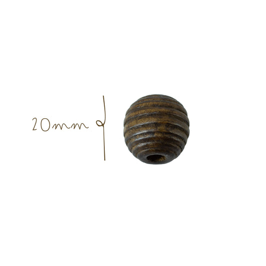 Cuenta de Madera 20mm Cafe
