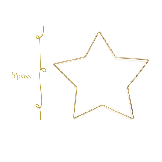 Estrella de Metal Dorada 34cm Mediana