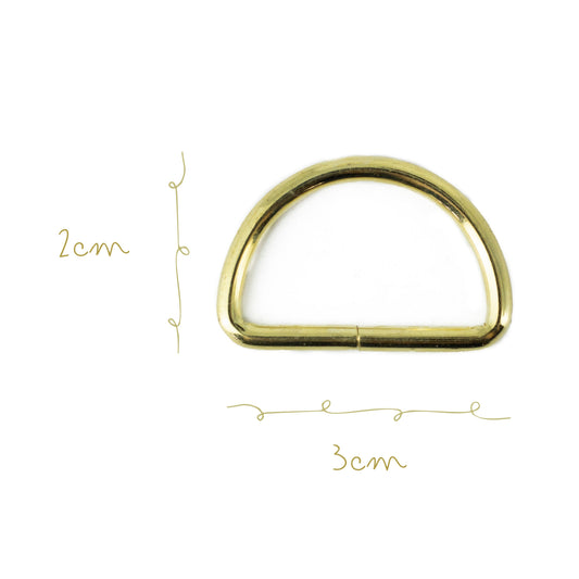Argolla Medio Círculo Metal 3cm Dorado