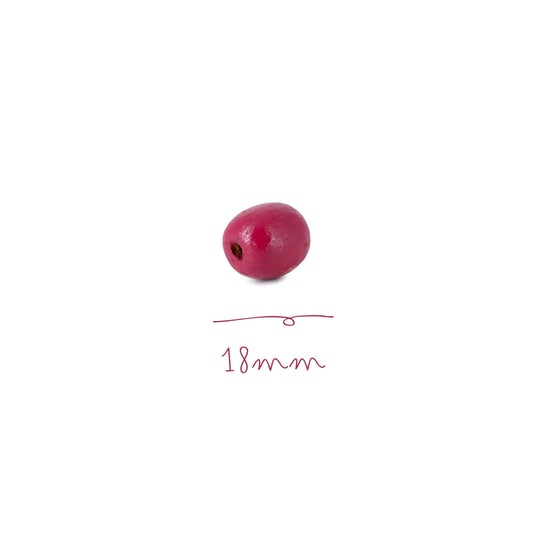 Cuenta de Madera 18mm Rosa Mexicano