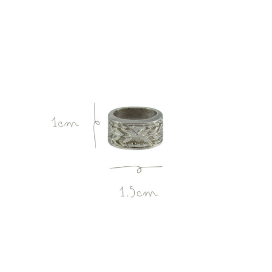 Abalorio Metal Ovalado 15mm Plata