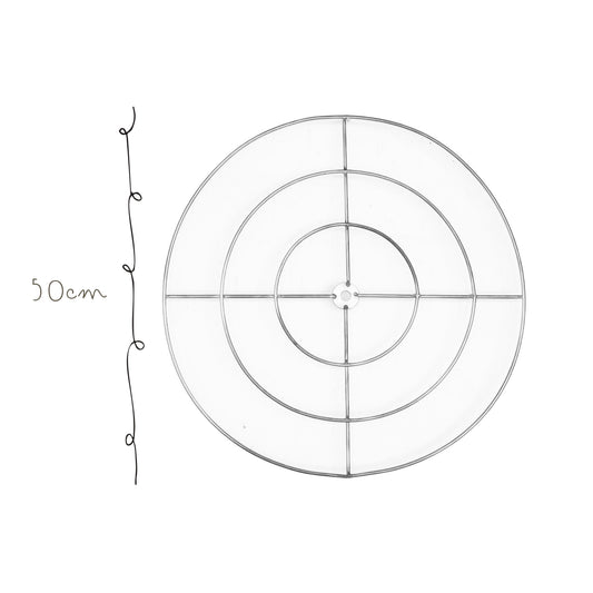 Base de Metal Lampara Triple Plana 50cm