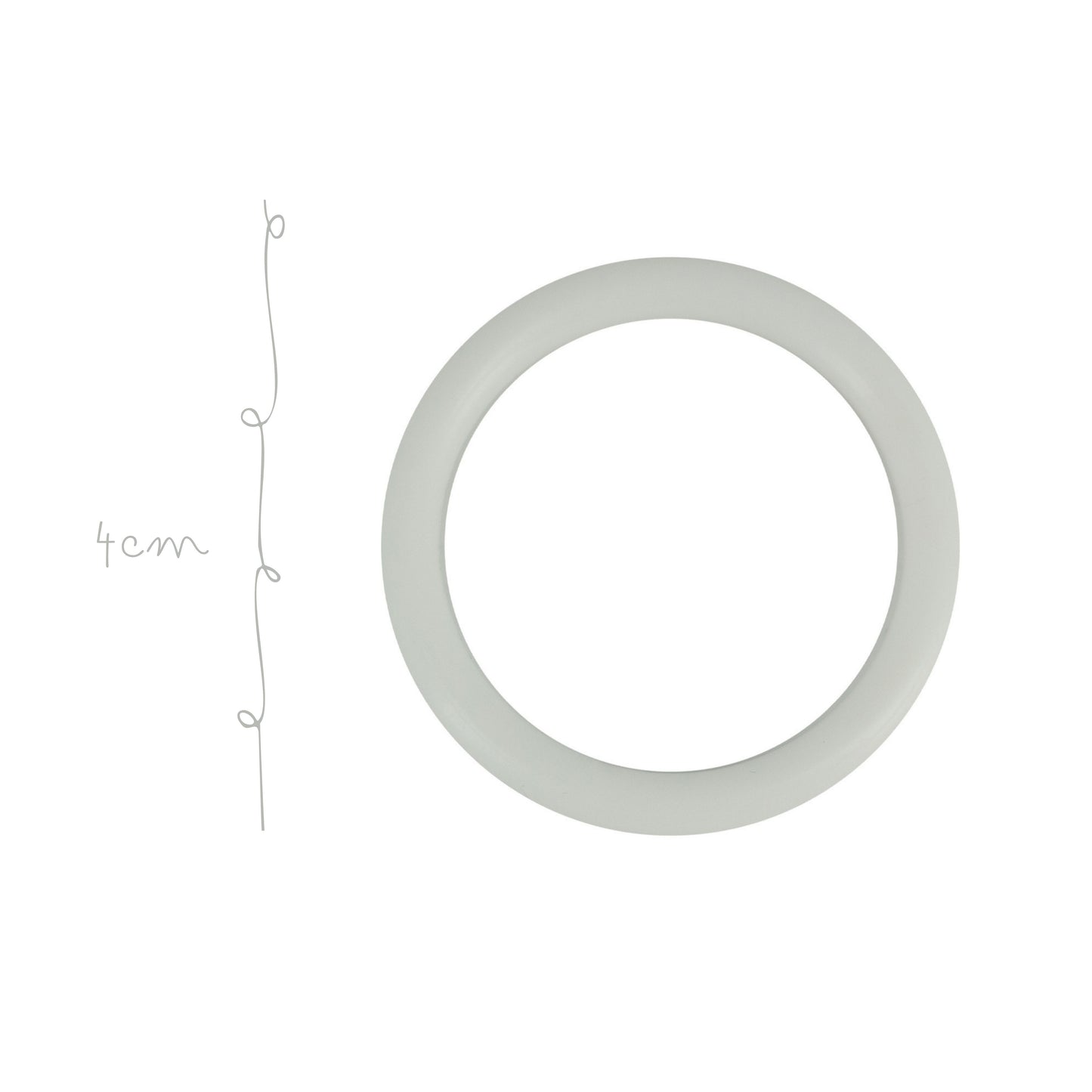 Argolla Plastico 4cm Blanco