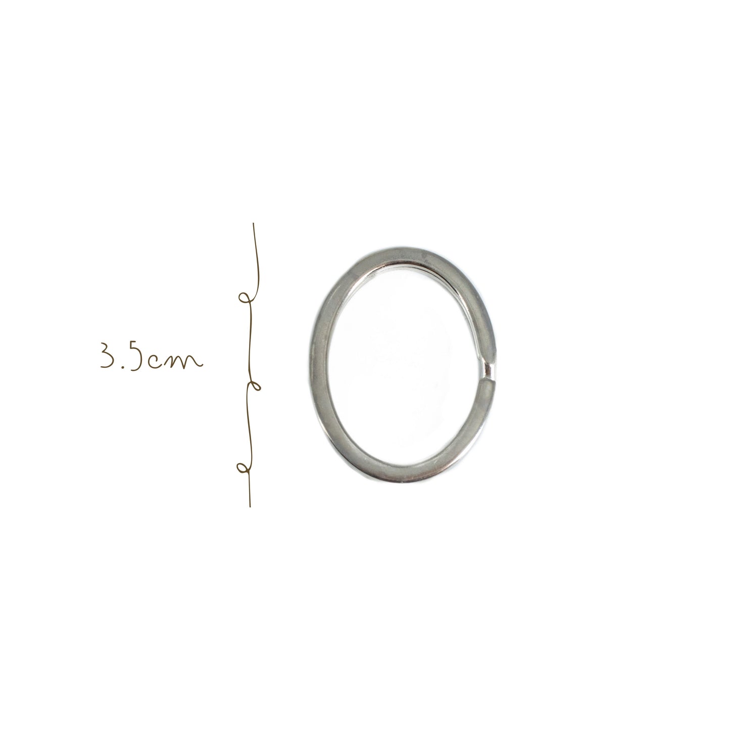 Argolla Ovalada Metal Llavero 3.5cm Niquel