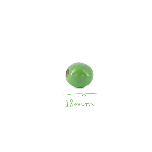 Cuenta de Madera 18mm Verde Lima